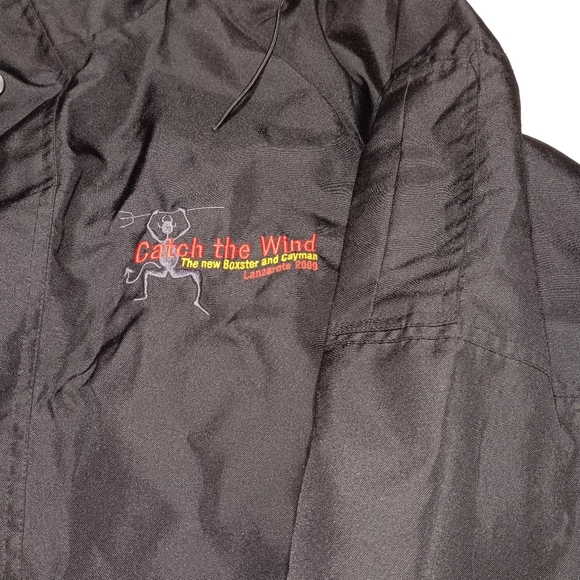 PRINTER CATCH THE WIND JACKET BY JAMES HARVEST SPORTSWEAR LARGE BLAck with hood - Picture 5 of 8